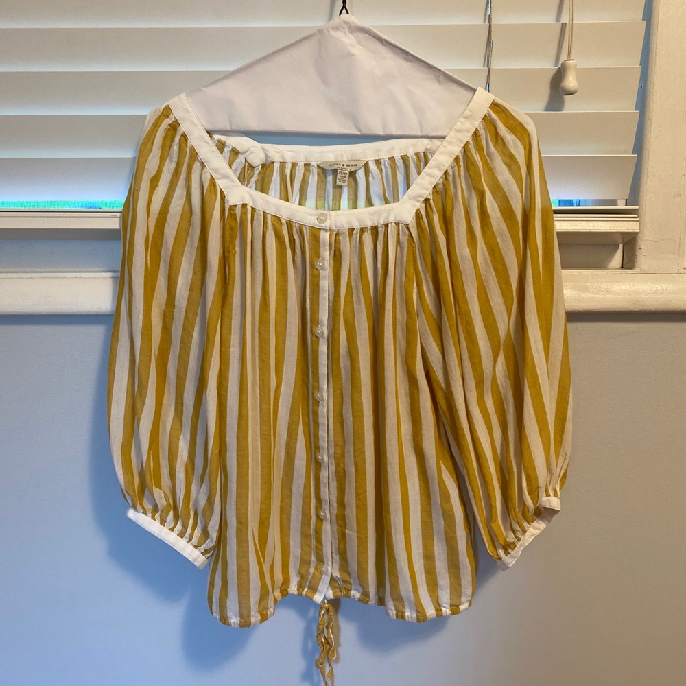 Lucky Brand Peasant-Style Striped Tunic Top | XS
